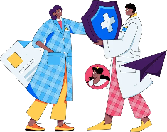 Male doctor giving medicine  Illustration