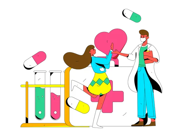Male doctor giving prescription  Illustration