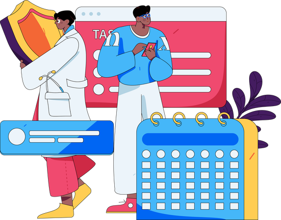 Male doctor giving prescription  Illustration