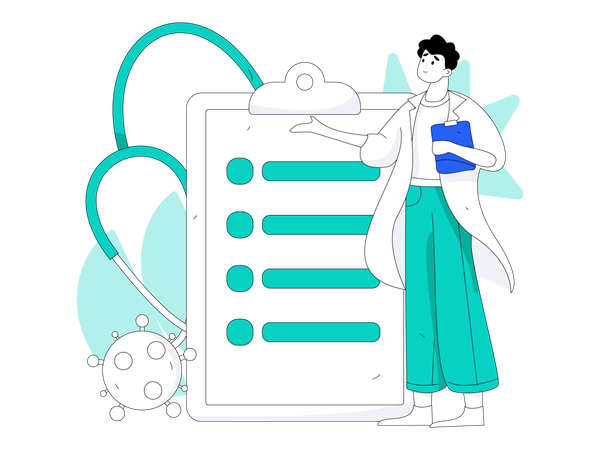 Male doctor giving prescription  Illustration