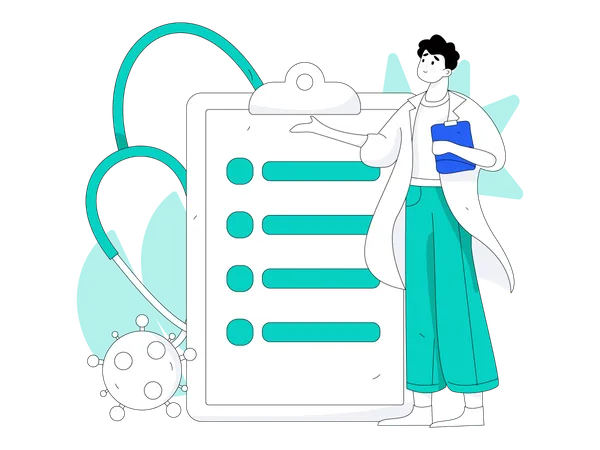 Male doctor giving prescription  Illustration