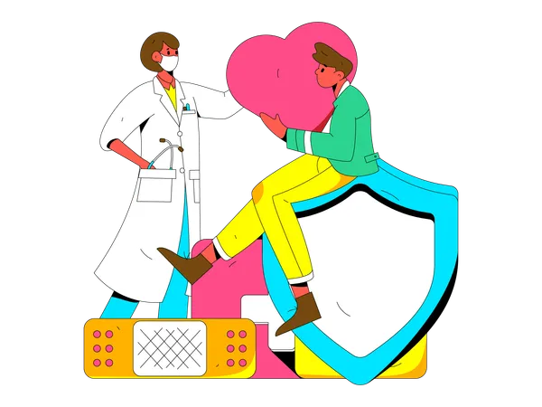 Male doctor giving prescription  Illustration