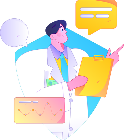 Male doctor giving prescription  Illustration