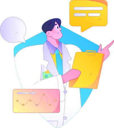 Male doctor giving prescription  Illustration