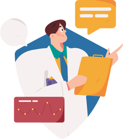 Male doctor giving prescription  Illustration