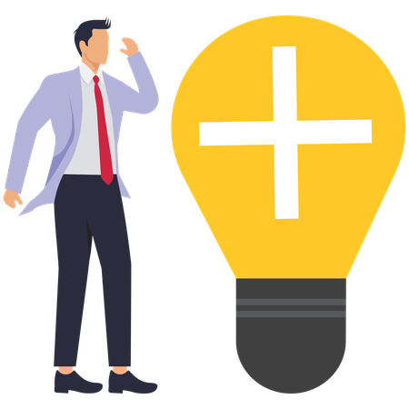 Male doctor has medical idea for Brainstorming  Illustration