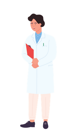 Male Doctor holding clipboard  Illustration