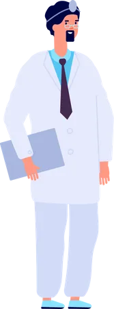 Male doctor holding file  Illustration