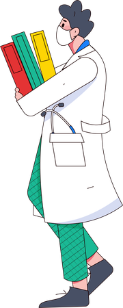 Male Doctor holding medical report  Illustration