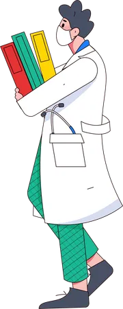 Male Doctor holding medical report  Illustration