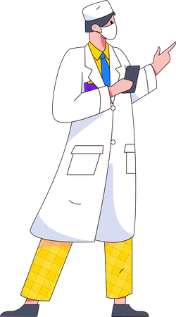 Male Doctor Holding Phone  Illustration