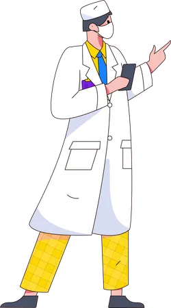 Male Doctor Holding Phone  Illustration