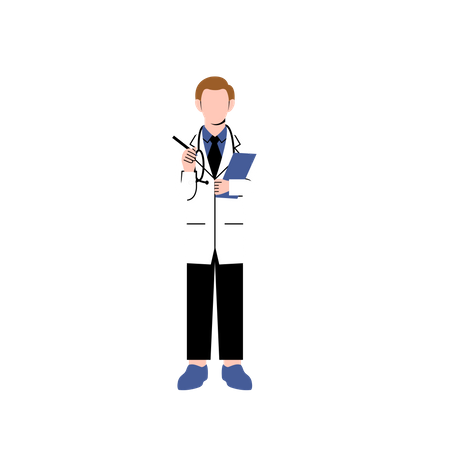 Male doctor holding report  Illustration