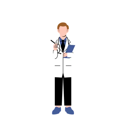 Male doctor holding report  Illustration