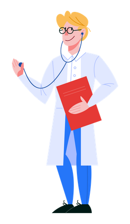 Male doctor in uniform  Illustration