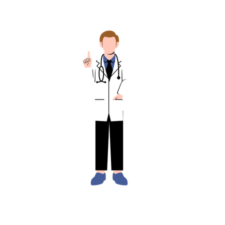 Male doctor raising finger  Illustration