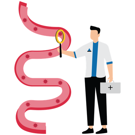 Male doctor research of Blood Vessel  Illustration