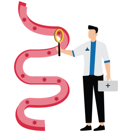 Male doctor research of Blood Vessel  Illustration