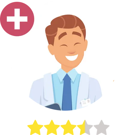 Male doctor review  Illustration
