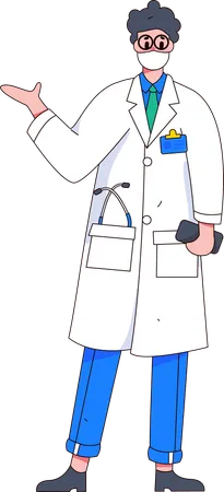 Male doctor showing gesture  Illustration