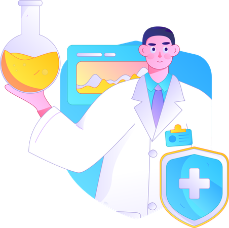 Male doctor showing health insurance  Illustration