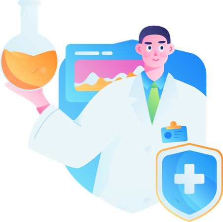 Male doctor showing health insurance  Illustration