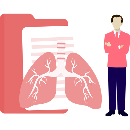 Male Doctor showing lungs report  Illustration