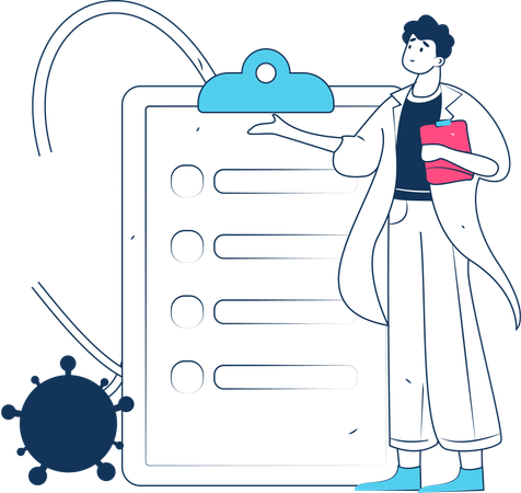 Male Doctor Showing Medical Document  Illustration