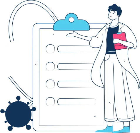 Male Doctor Showing Medical Document  Illustration