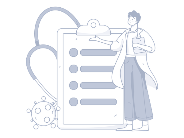 Male Doctor showing medical document  Illustration