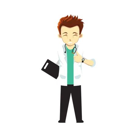 Male Doctor showing thumbs up  Illustration