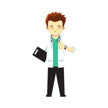 Male Doctor showing thumbs up  Illustration