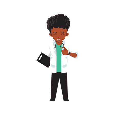 Male Doctor showing thumbs up  Illustration