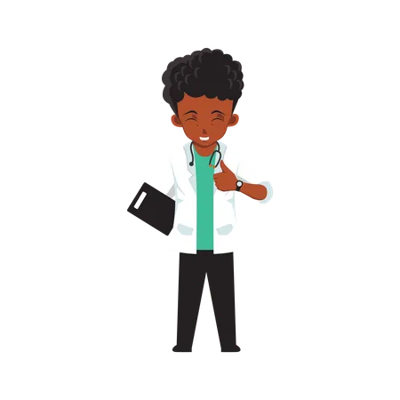 Male Doctor showing thumbs up  Illustration