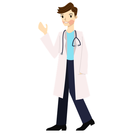 Male Doctor Standing Illustration