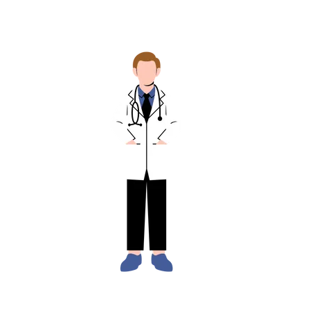 Male doctor standing Illustration