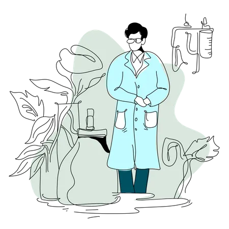 Male doctor standing  Illustration