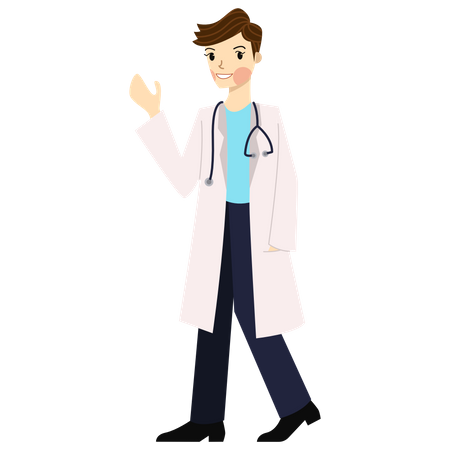 Male Doctor Standing  Illustration