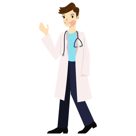 Male Doctor Standing  Illustration