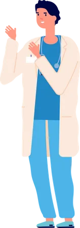 Male doctor standing  Illustration