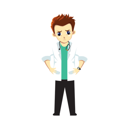 Male Doctor standing  Illustration