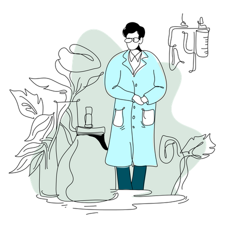 Male doctor standing  Illustration