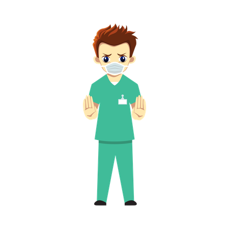 Male Doctor wearing mask  Illustration