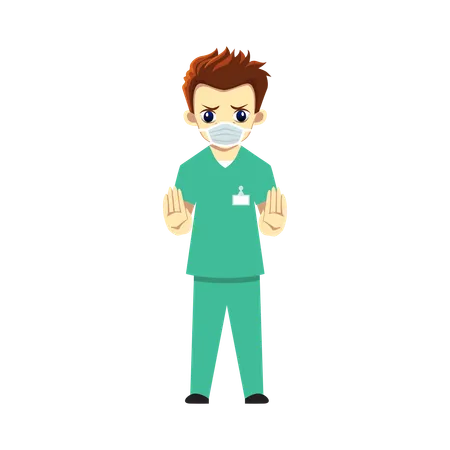 Male Doctor wearing mask  Illustration