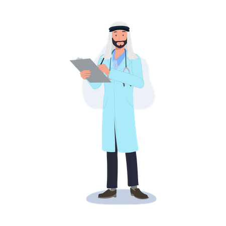 Male doctor with Checklist  Illustration