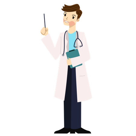 Male Doctor with file Illustration