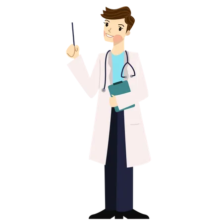 Male Doctor with file  Illustration