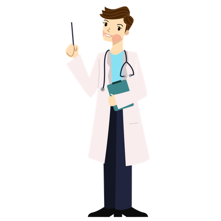 Male Doctor with file  Illustration