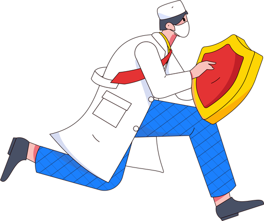 Male Doctor With Insurance  Illustration