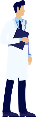 Male doctor with medical records  Illustration